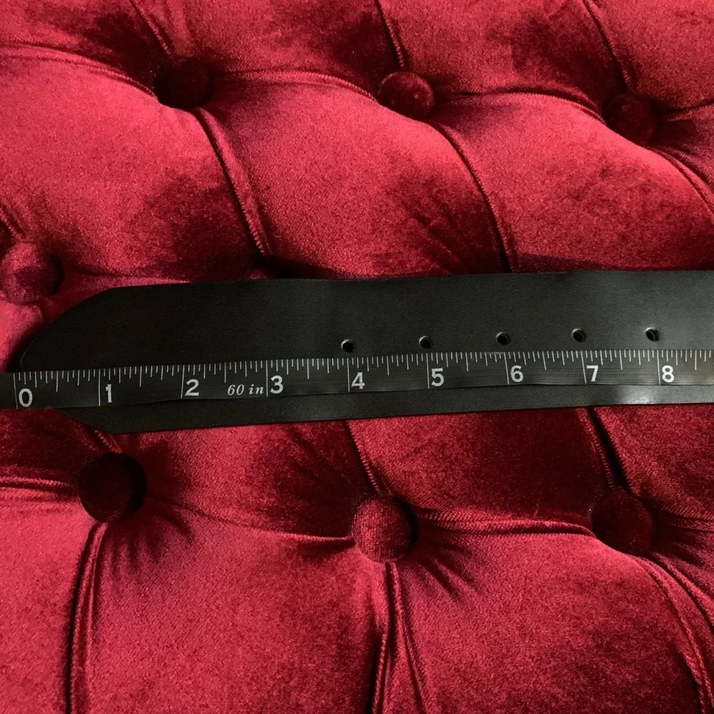 Matte Black Pleather Belt w Hoop Buckle